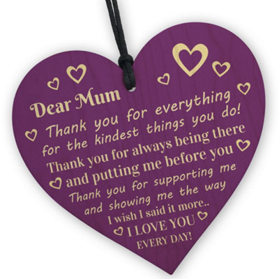 Red Ocean I Love You Mum Gifts Thank You Gift For Mum Birthday Mothers Day Gift Poem Mother And Daughter from B&Q