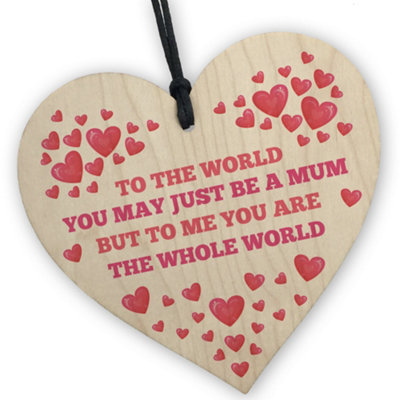 B&Q -  Gifts For MumMum Gifts Hanging Wooden Heart Mothers Day Gifts For MumBirthday Gifts For Mum From Daughter Son,