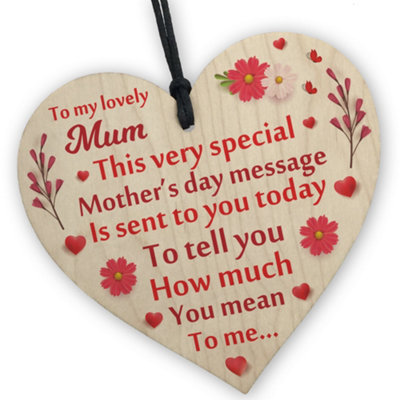 B&Q -  Lovely Mum Mothers Day Plaque Gift For Mum  Mothers Day Gift From Daughter Son  Mum Keepsake Gifts