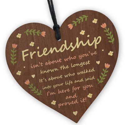 Red Ocean Friendship Is Not About Who You've Known The Longest  Best Friends Wooden Hanging Heart  Friendship Gift from B&Q