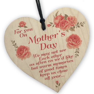 B&Q -  Mother's Day Gift For Mum  Wooden Hanging Heart Mum Gift  Mothers Day Gift From Daughter Son