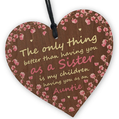 Red Ocean Thank You Gifts For Sister Sister Plaque  Auntie Gifts Wood Heart Best Sister Gift  Birthday Gifts Christmas Gifts from B&Q