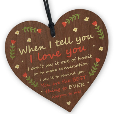 Red Ocean I Love You Plaque Anniversary Wood Heart Boyfriend Girlfriend Husband Wife Gift Keepsake Gift For Mum Dad from B&Q