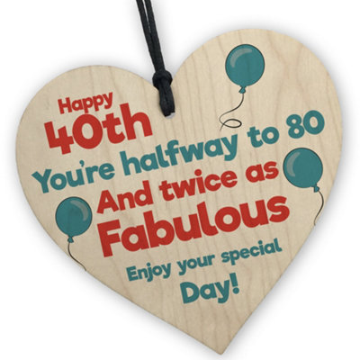 Red Ocean Perfect 40Th Birthday Gift For MumDadBrotherSister With A Sense Of Humor Wood Heart Funny 40Th Birthday from B&Q
