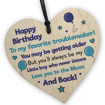 Red Ocean Funny Birthday Gift For Son From Mum 18Th 21St 30Th Wood Heart Funny Gift For Son Birthday Son Birthday Gift Joke Gift from B&Q