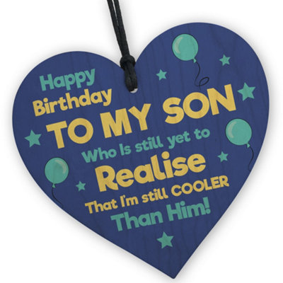 Red Ocean Funny 18Th 21St 30Th Birthday Gift For Son From Mum Wood Heart Funny Gift For Son Birthday Son Birthday Gift Joke Gift from B&Q