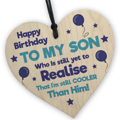 Red Ocean Son Gifts From Mum 18Th 21St 30Th Birthday Gift For Son Wood Heart Funny Gift For Son from B&Q