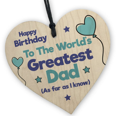 Red Ocean Greatest Dad Wooden Heart Handcrafted Keepsake With Funny Message Perfect Birthday Gift For Dad With A Sense Of Humor from B&Q