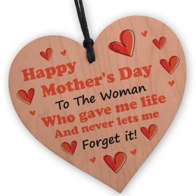 Red Ocean Mum Gift Wooden Heart  Handcrafted Keepsake With Heartfelt Message  Perfect Funny Mother's Day Gift from B&Q