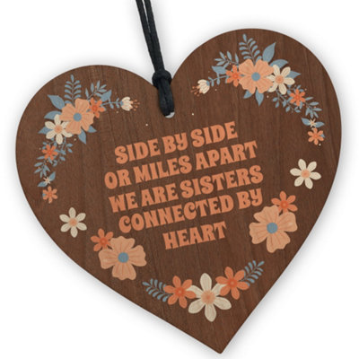 Red Ocean Sister Wooden HeartHandcrafted Keepsake With Sentimental Message Thoughtful Gift For Sibling Bond Beautiful Home from B&Q