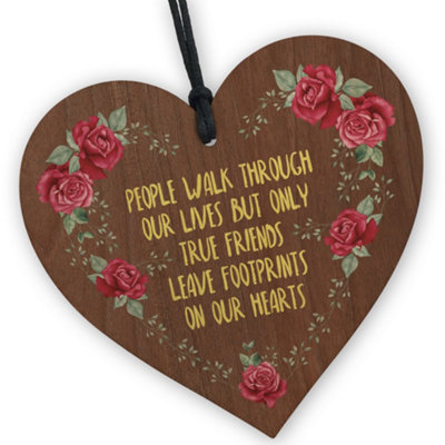 Red Ocean True Friends Wooden HeartHandcrafted Keepsake With Heartfelt Message Beautiful Friendship Gift from B&Q