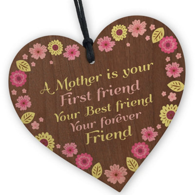 B&Q -  Thoughtful Mothers Day Gift Birthday Gift For Mum Hanging Wooden Heart Mum Gift From Daughter Son