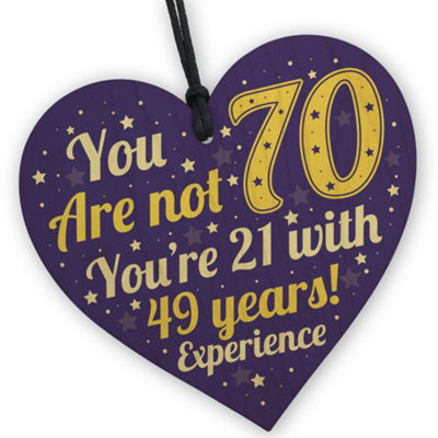 Red Ocean Fun And Sentimental 70Th Birthday Wooden HeartCelebrate With A Touch Of Humor from B&Q