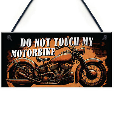 Red Ocean Funny Motorbike SignNovelty Garage Man Cave Decor Signs Gift For Bikers Riders Gift For Men Dad Uncle Son Brother from B&Q