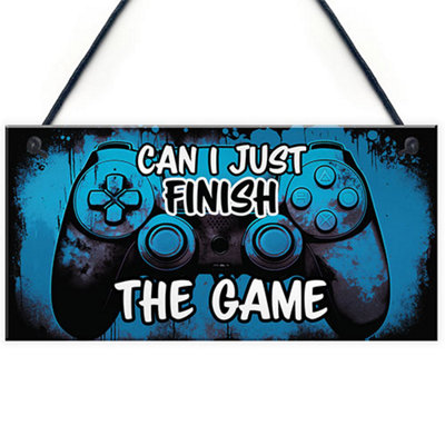 Red Ocean Funny Gamer GiftNovelty Hanging Gaming Sign For Boys BedroomMan CaveGaming Room from B&Q
