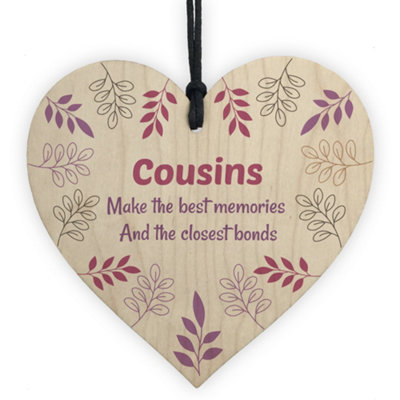 Red Ocean Cousin Plaque Gift For Cousin Birthday Christmas Wood Heart Best Friend Gift For Him Her Family Plaque Keepsake from B&Q