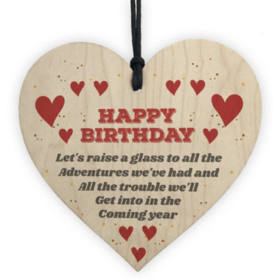 Red Ocean Happy Birthday Best Friend Novelty Bestie Friendship Keepsake Novelty Gift Sign from B&Q