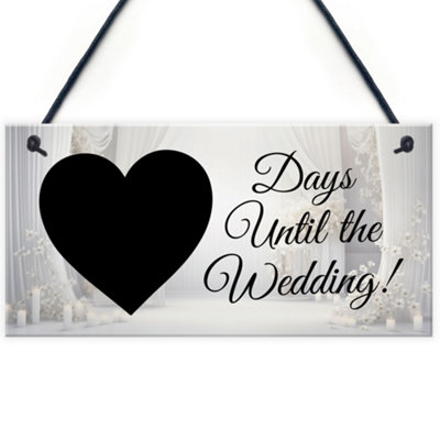 Red Ocean Wedding Countdown Hanging Sign Days Until The Wedding Bride To Be Engagement Gifts For Her Mr And Mrs Fiance from B&Q