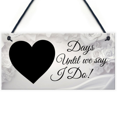 Red Ocean Days Until We Say I DoWedding Countdown SignEngagement Gifts For FianceMr And Mrs Gifts from B&Q