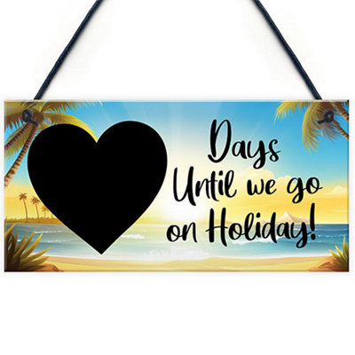 Red Ocean Holiday Countdown SignDays Until Holiday PlaquesTravel Gifts For Family Men WomenHoliday Essentials from B&Q