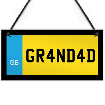 Red Ocean Grandad Novelty Number Plate Sign Fathers Day Birthday Gift For Grandad From Grandchildren Man Cave Bedroom Sign from B&Q