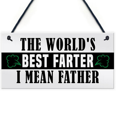 Red Ocean Funny Fathers Day Sign Best Farter Novelty Gift For Dad Daddy Birthday Gift For Dad For Him Daughter Gifts Joke Humour from B&Q