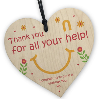 Red Ocean Thank You Gift For Teacher Teaching Assistant Friend Mentor Wooden Heart Leaving School Gifts from B&Q