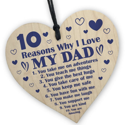 Red Ocean Dad Gifts From Daughter Son 10 Reasons Why I Love My Dad Sign Fathers Day Gift Dad Birthday Gift from B&Q