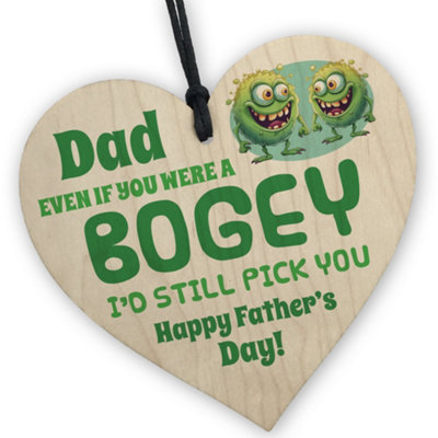 B&Q -  Funny Rude Fathers Day Gifts Wooden Heart Fathers Day Gift For Daughter Son Joke Gift For Dad
