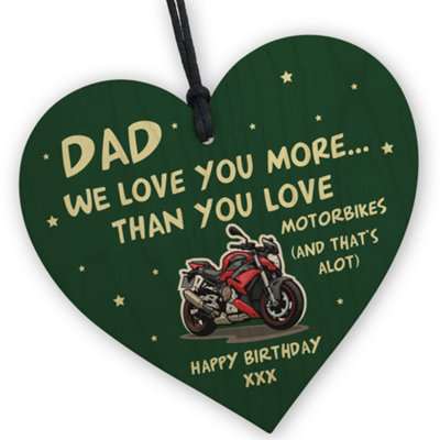 Red Ocean Funny Birthday Gift For Dad Biker Motorbike Sign Love You More Than Motorbikes Dad Gift From Daughter Son from B&Q