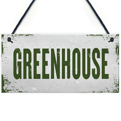 Red Ocean Shabby Chic Greenhouse Sign Hanging Wall Plaque Garden Shed Summerhouse Sign Home Decor from B&Q