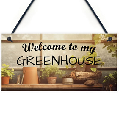 Red Ocean Novelty Greenhouse Sign Garden Sign Summerhouse Shed Sign Home Decor Gift Gardening Gift from B&Q