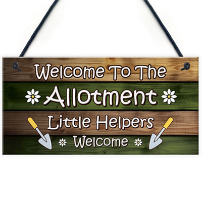 Red Ocean Allotment Sign Hanging Garden Shed Plaque Welcome Sign Gift For Him Her Garden Signs And Plaques from B&Q