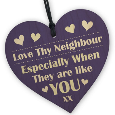 Red Ocean Neighbour Friendship PresentHandmade Wooden Hanging Heart Plaque Gift For Neighbour from B&Q