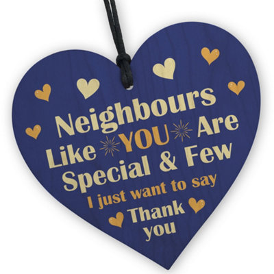 Red Ocean Neighbours Special And Few Gift For Neighbour Friend Wood Heart Neighbour Christmas Present Thank You Gift Keepsake from B&Q