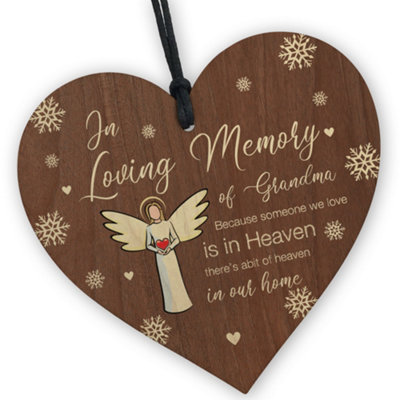 Red Ocean In Loving Memory Of Grandma Memorial Bauble Ornaments Grandparents Plaque Bereavement Remembrance Christmas from B&Q