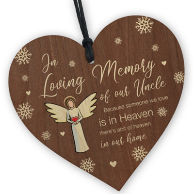 Red Ocean In Loving Memory Of Uncle Memorial Bauble Ornaments Bereavement Remembrance Christmas Xmas Tree Decoration For Uncle from B&Q