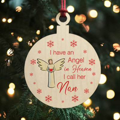 Red Ocean Remembrance Bauble Christmas Tree Decoration For Nan Wooden Plaque Memorial Gifts For Nan Keepsake from B&Q