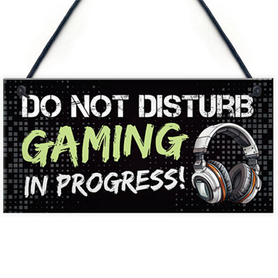 Red Ocean Gaming Sign Do Not Disturb Funny Gamer Gift For Son Brother Boys Bedroom Sign Novelty Christmas Birthday Gifts For Son from B&Q