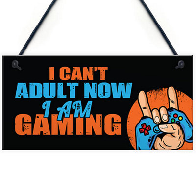 Red Ocean Gaming Sign For Boys Gaming Bedroom Accessories Gamer Gift For Boy Son Gaming Signs Gaming Bedroom Decor from B&Q
