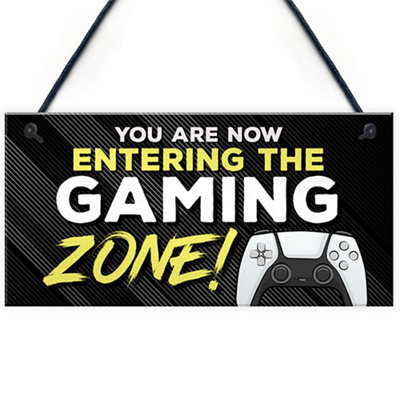 Red Ocean Gaming Sign For Bedroom Hanging Gaming Zone Sign Gaming Bedroom Accessories Gamer Gift For Boys Son Brother Dad from B&Q