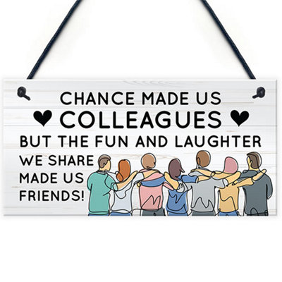 Red Ocean Chance Made Us Colleagues Hanging Plaque Gift For Colleague Co Worker Friend New Job Gift For Colleague Keepsake from B&Q