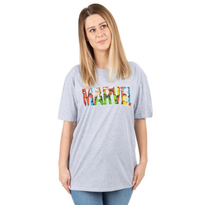 Vanilla Underground Marvel Womens Grey Short Sleeved T-Shirt (Small) from B&Q