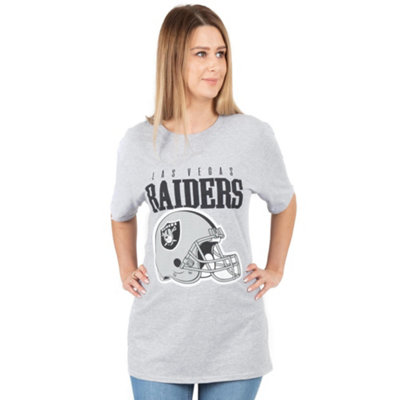 Vanilla Underground Nfl Womens Grey Las Vegas Raiders Short Sleeved T-Shirt (Small)