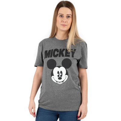 B&Q -  Disney Womens Grey Mickey Mouse Short Sleeved T-Shirt (Small) - Image 7
