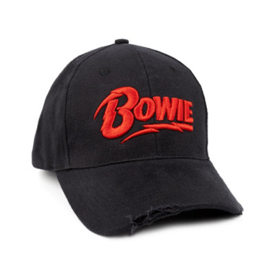 Vanilla Underground David Bowie Unisex Black Logo Adjustable Curved Peak Cap (One Size) from B&Q