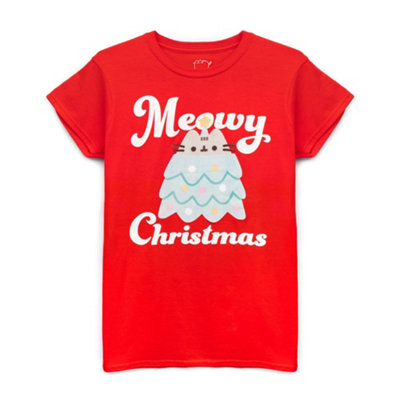 B&Q -  Pusheen Womens Red Pusheen The Cat Short Sleeved T-Shirt (Medium)