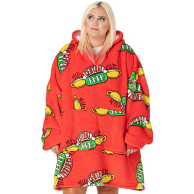 Vanilla Underground Friends Unisex Red Central Perk Logo Blanket Hoodie (One Size) from B&Q