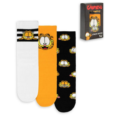Vanilla Underground Garfield Unisex Orange Character Calf Socks Set Of 3 (7-11 Uk) from B&Q