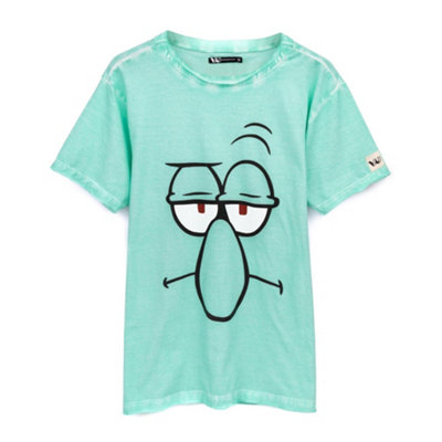 Vanilla Underground Spongebob Squarepants Mens Green Squidward Short Sleeved T-Shirt (Medium) from B&Q